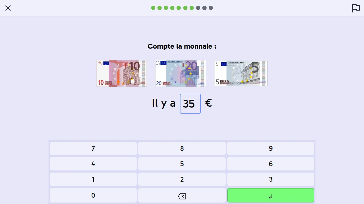 Exercice sur la monnaie: 35 €